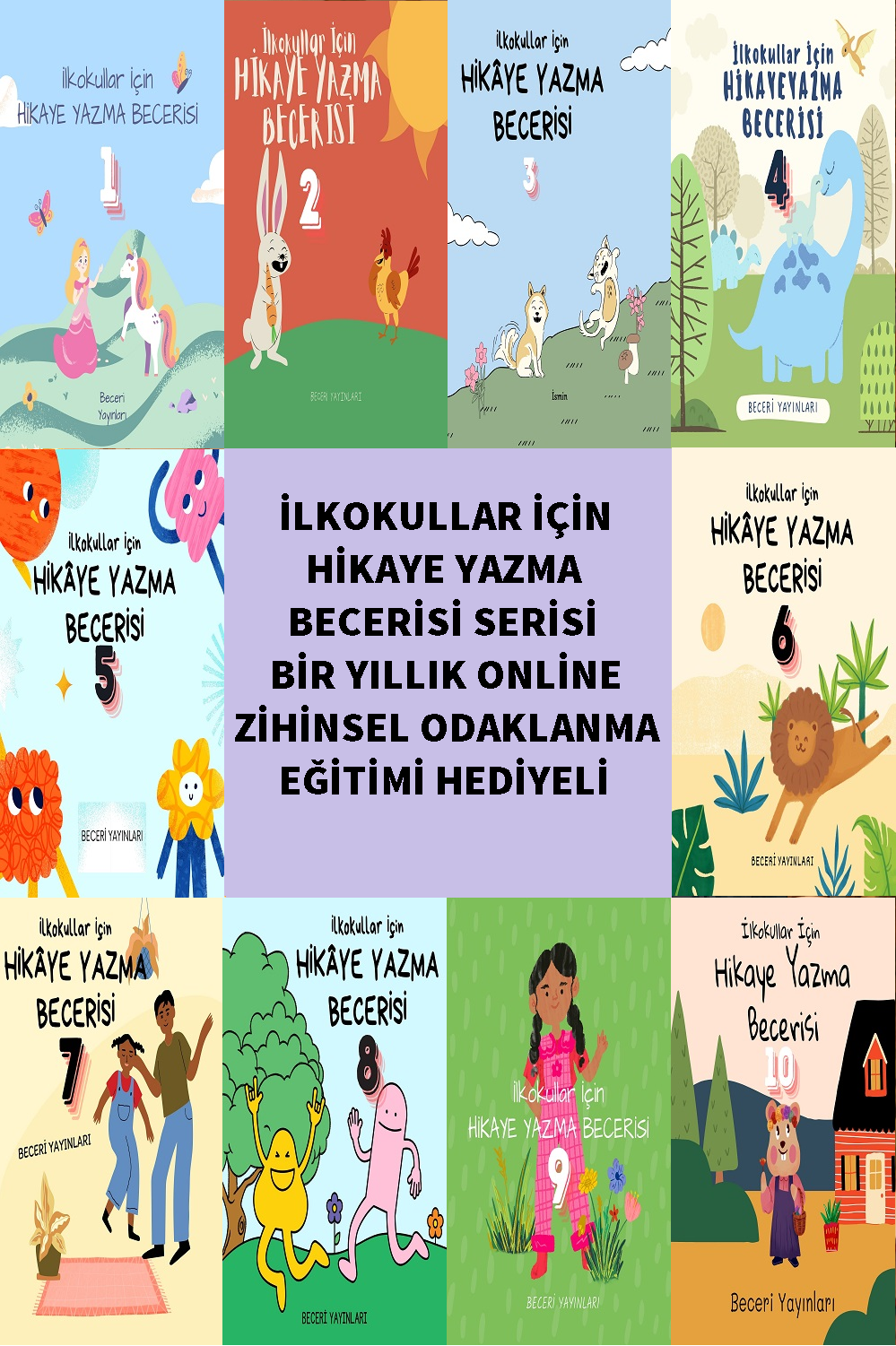 İlkokullar İçin Hikaye Yazma Becerisi Serisi (10'lu Set) – (Online Zihinsel Odaklanma Eğitimi Hediyeli!)