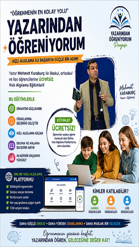 Yazar Mehmet Karaburç'tan Öğrencilere Ücretsiz 